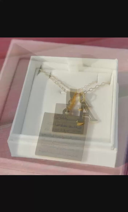 Ayetel Kürsi Altın Kaplama Kolye – Kişiye Özel Baş Harfli Model 2*2 Cm